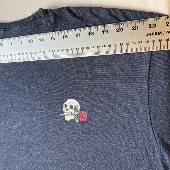 Eighty Eight Men Shirt XX-LARGE Blue Skull Rose Short Sleeve - Picture 3 of 8